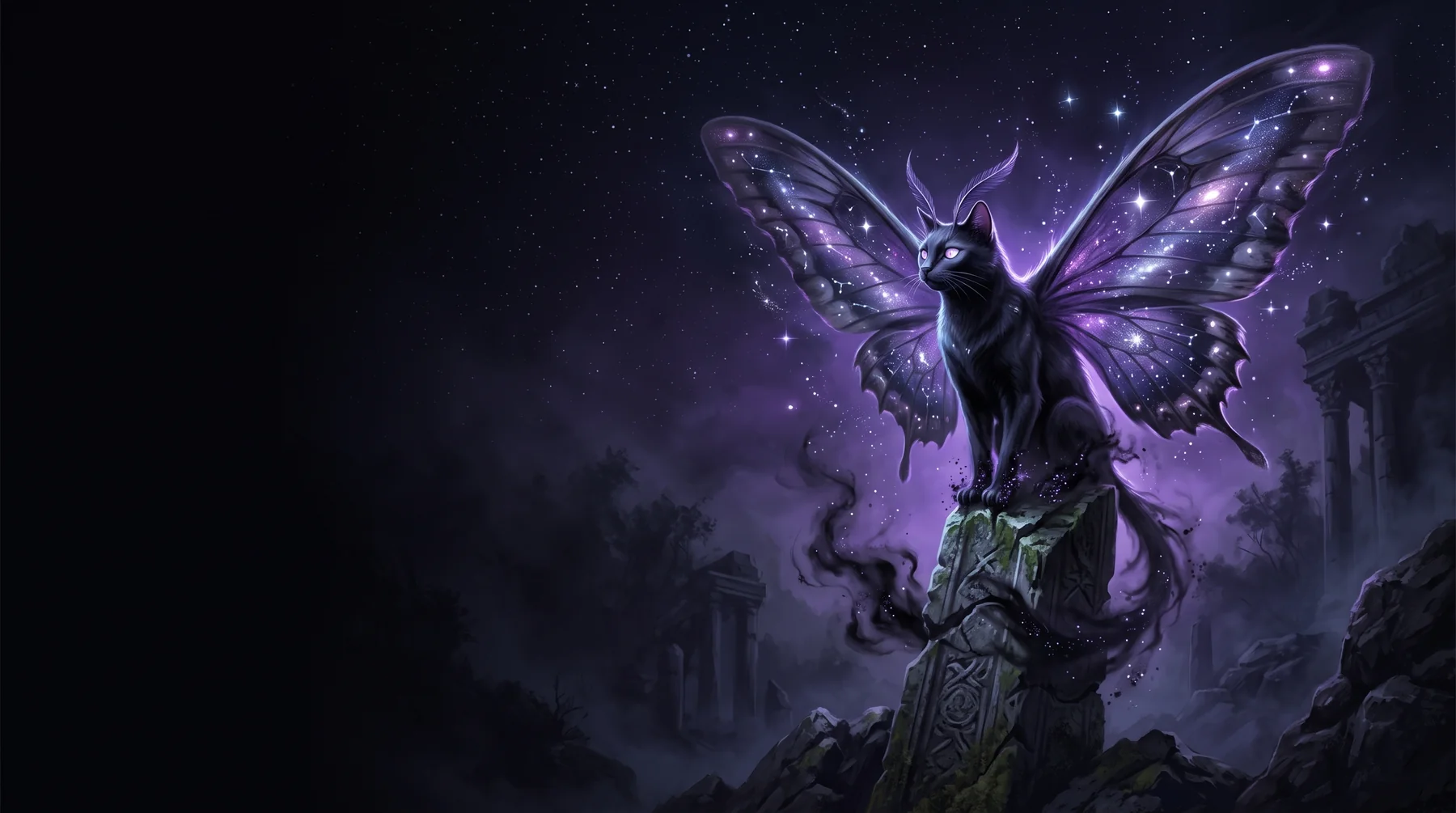 Nyxlet perched on a broken obelisk